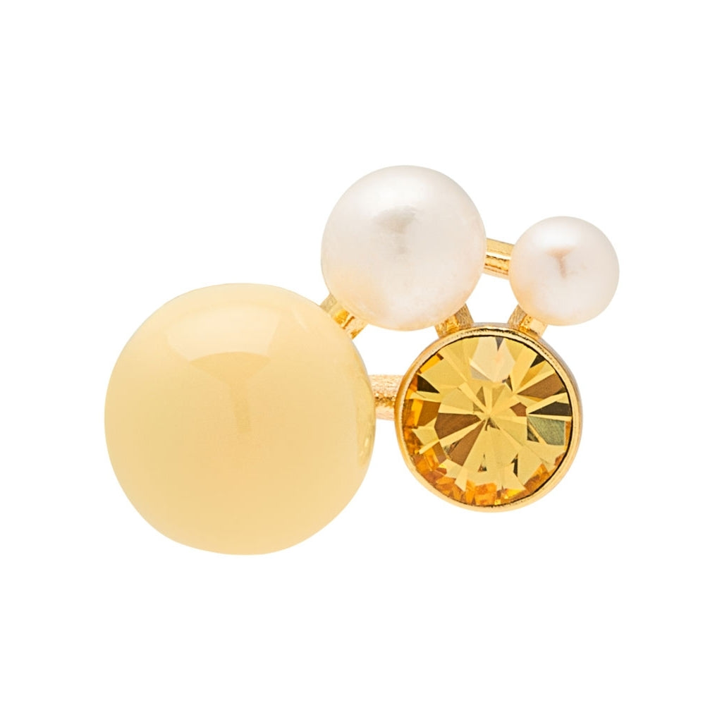 LULU Copenhagen Bouquet Lemon earring 1 pcs Ear stud, 1 pcs Gold plated