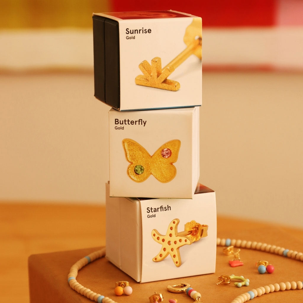 LULU Copenhagen Butterfly earring 1 pcs Ear stud, 1 pcs Gold plated