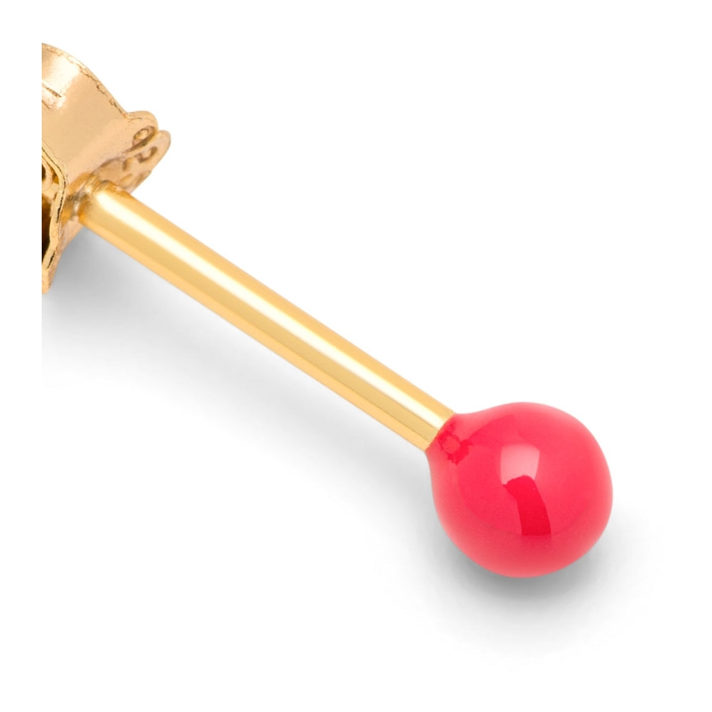 LULU Copenhagen Color Ball earring 1 pcs Ear stud, 1 pcs Hot Coral