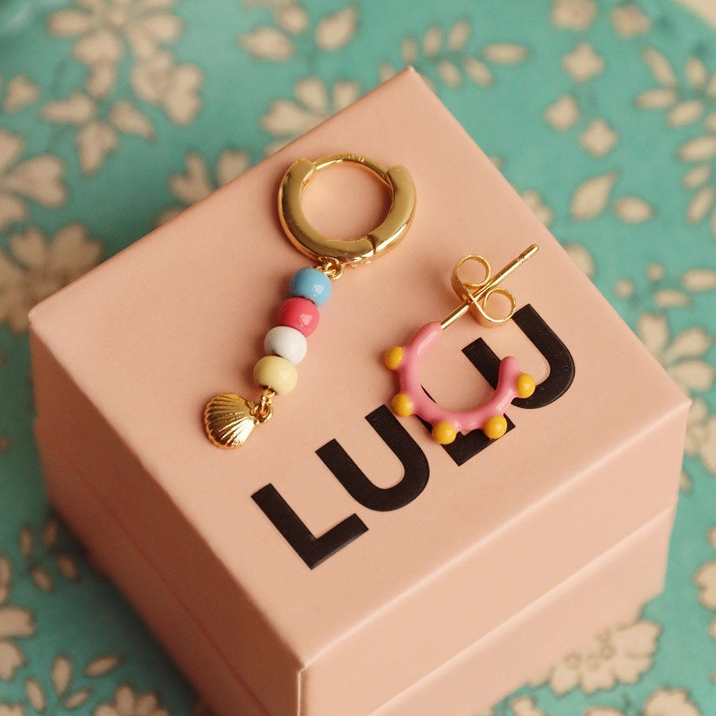 LULU Copenhagen Color Hoop Dot 1 pcs Hoops Rose - Sunflower