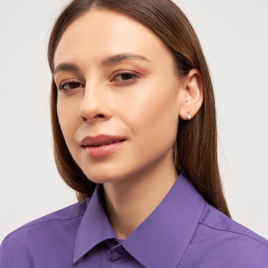 LULU Copenhagen Confetti Dangling earring 1 pcs gold plated Ear stud, 1 pcs Blue