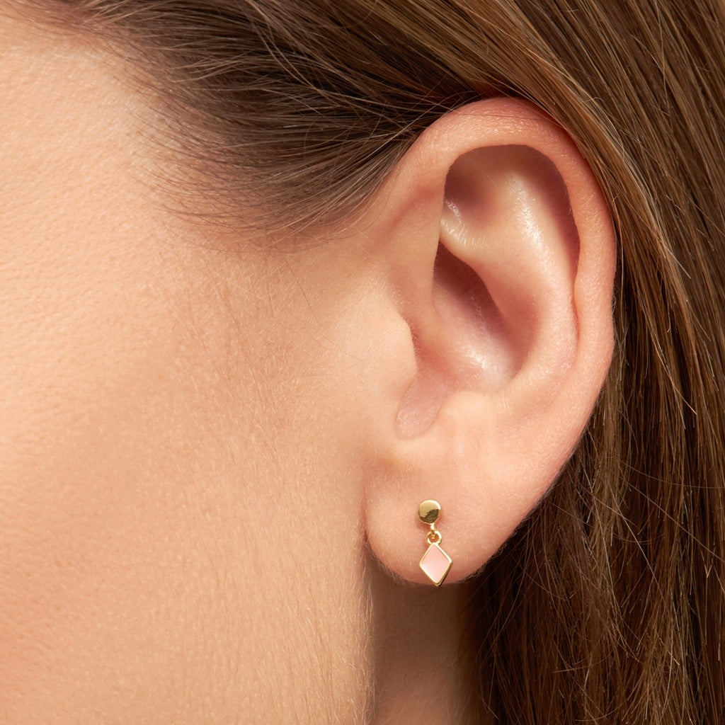 LULU Copenhagen Confetti Dangling earring 1 pcs gold plated Ear stud, 1 pcs Burnt Coral
