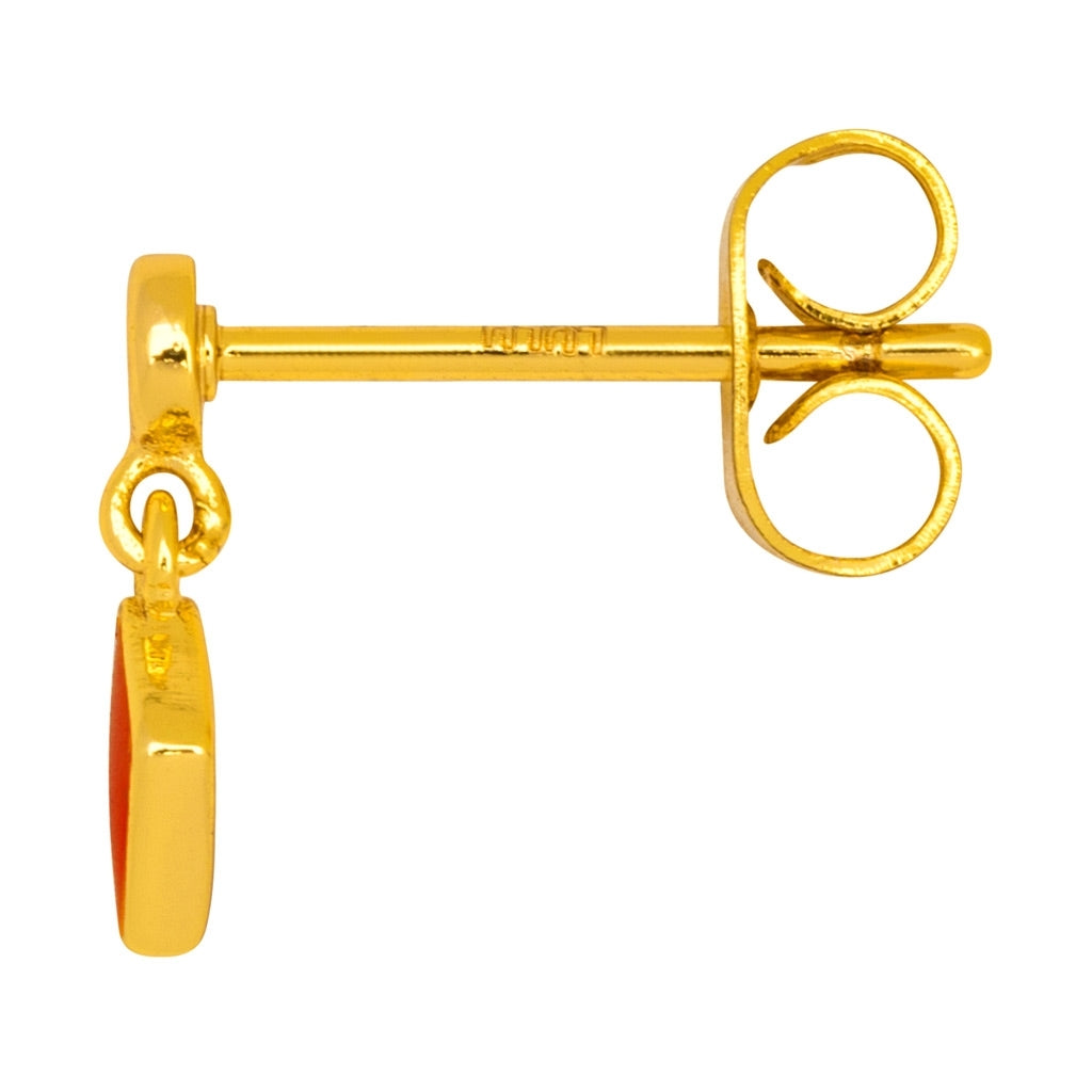LULU Copenhagen Confetti Dangling earring 1 pcs gold plated Ear stud, 1 pcs Passion Red