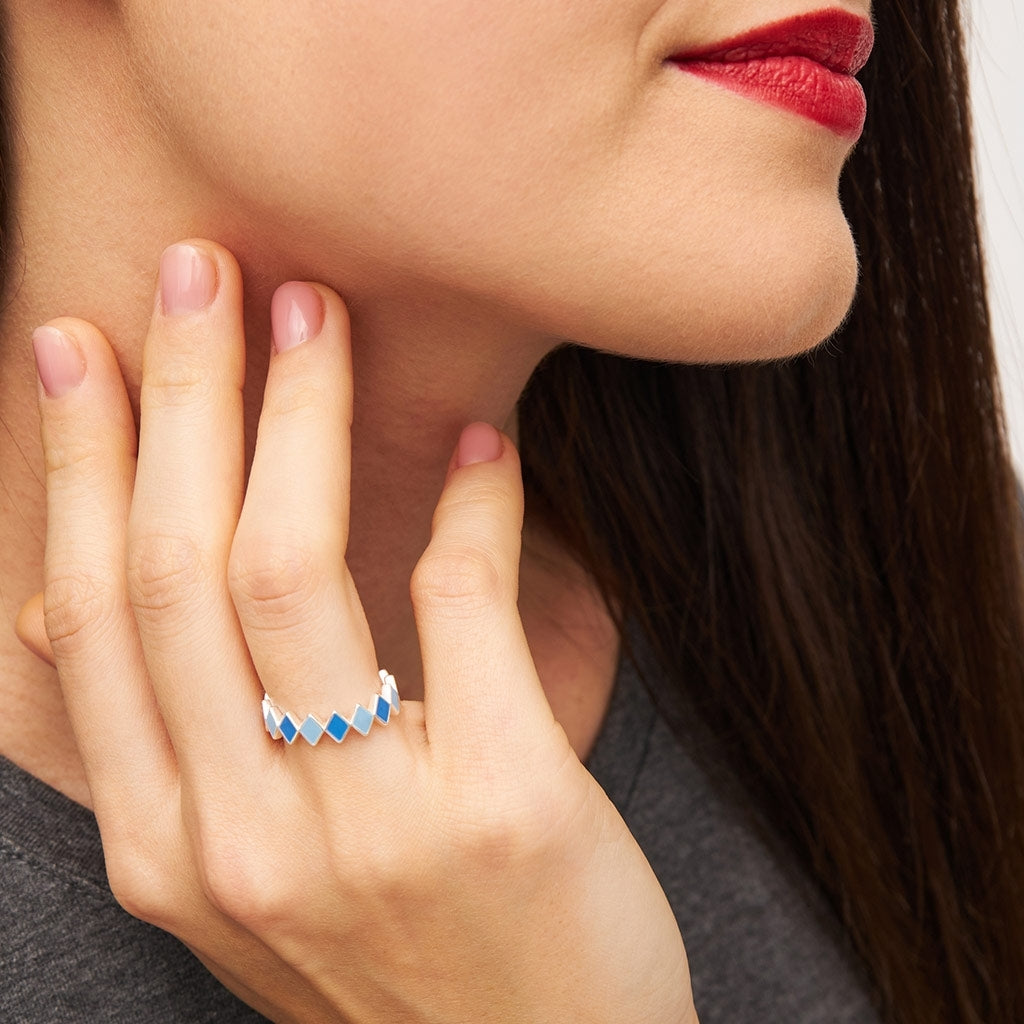 LULU Copenhagen Confetti Ring silver Rings Blue