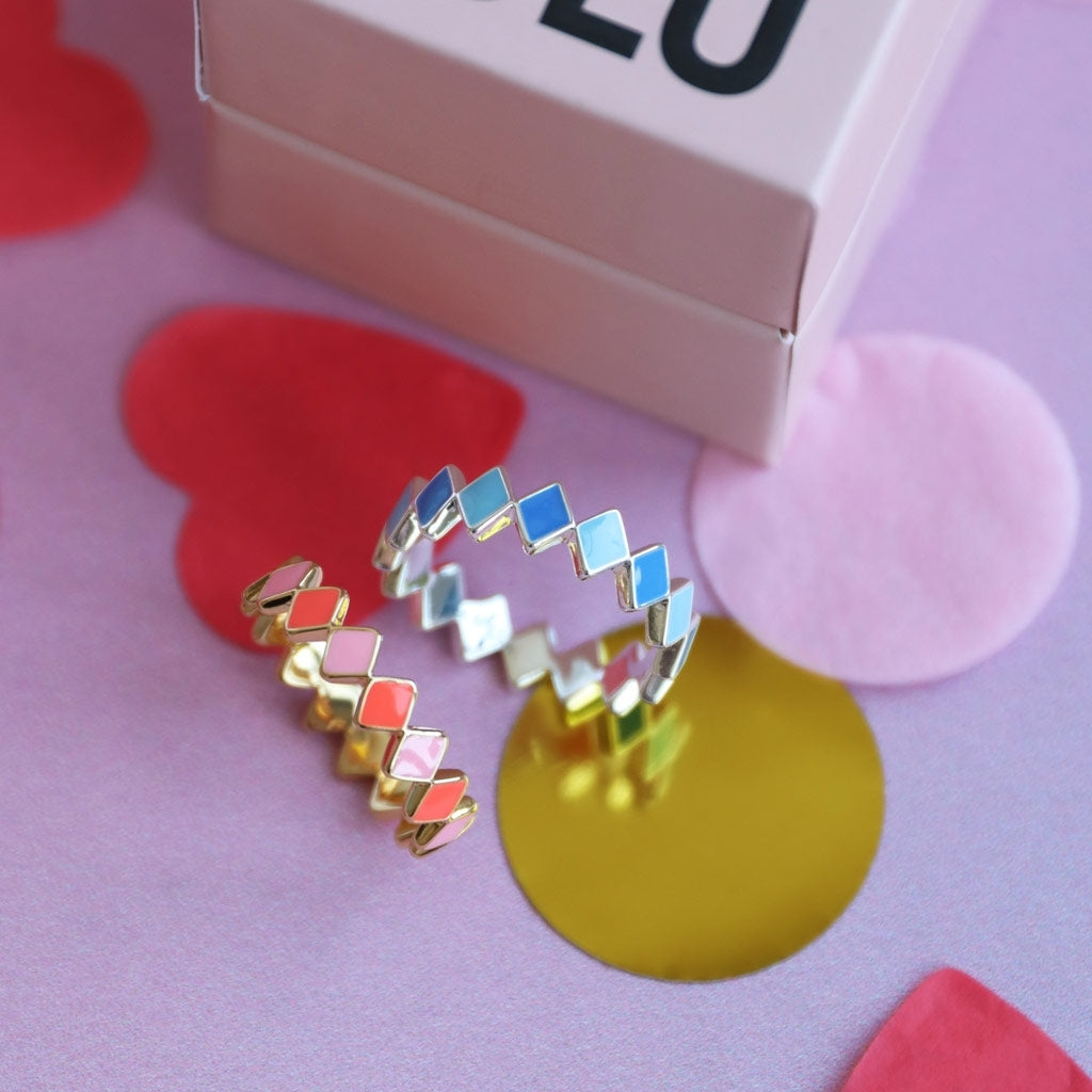 LULU Copenhagen Confetti Ring silver Rings Blue