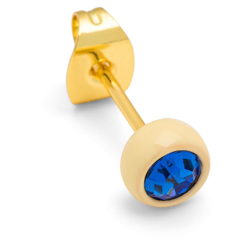 LULU Copenhagen Gala Crystal Round earring 1 pcs Ear stud, 1 pcs Sapphire/Soft Yellow