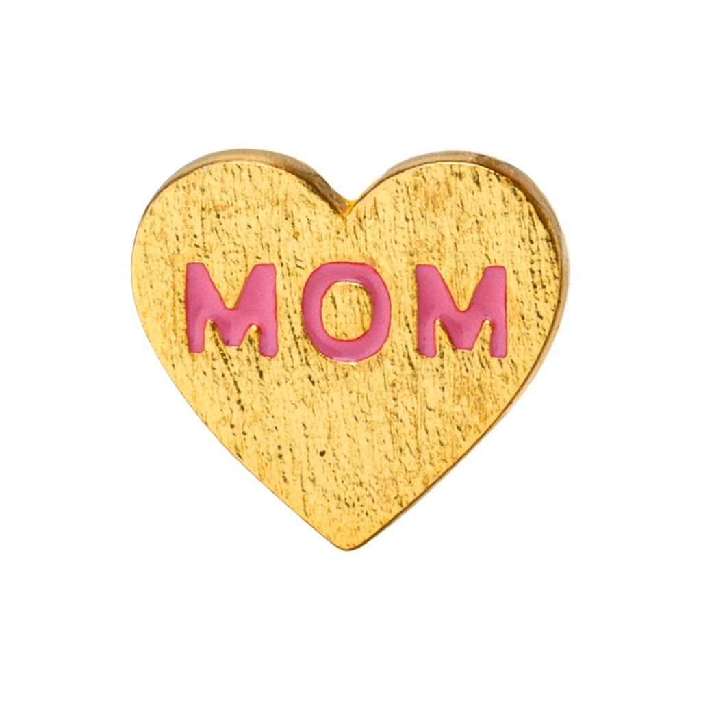 LULU Copenhagen Heart Mom earring 1 pcs gold plated Ear stud, 1 pcs Pink