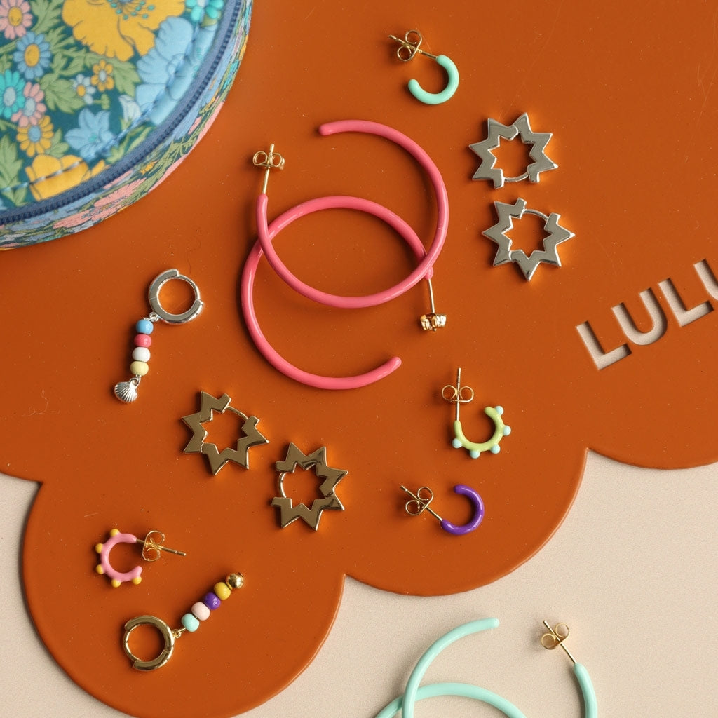 LULU Copenhagen Star Hoops pair Hoops Gold plated