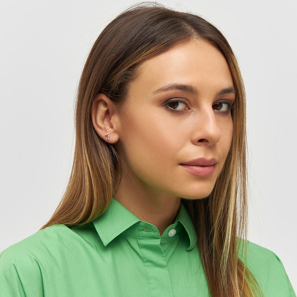 LULU Copenhagen Sugar Cane earring 1 pcs Ear stud, 1 pcs Silver Plated