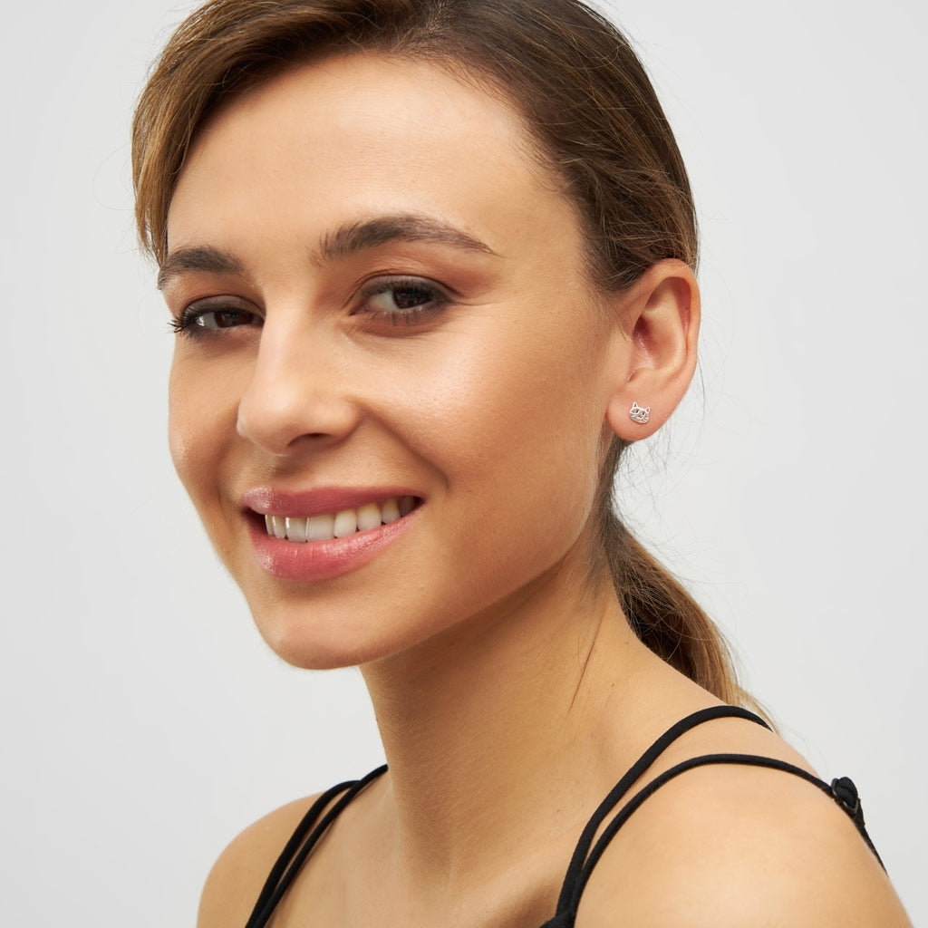 LULU Copenhagen The Cat earring 1 pcs Ear stud, 1 pcs Silver Plated