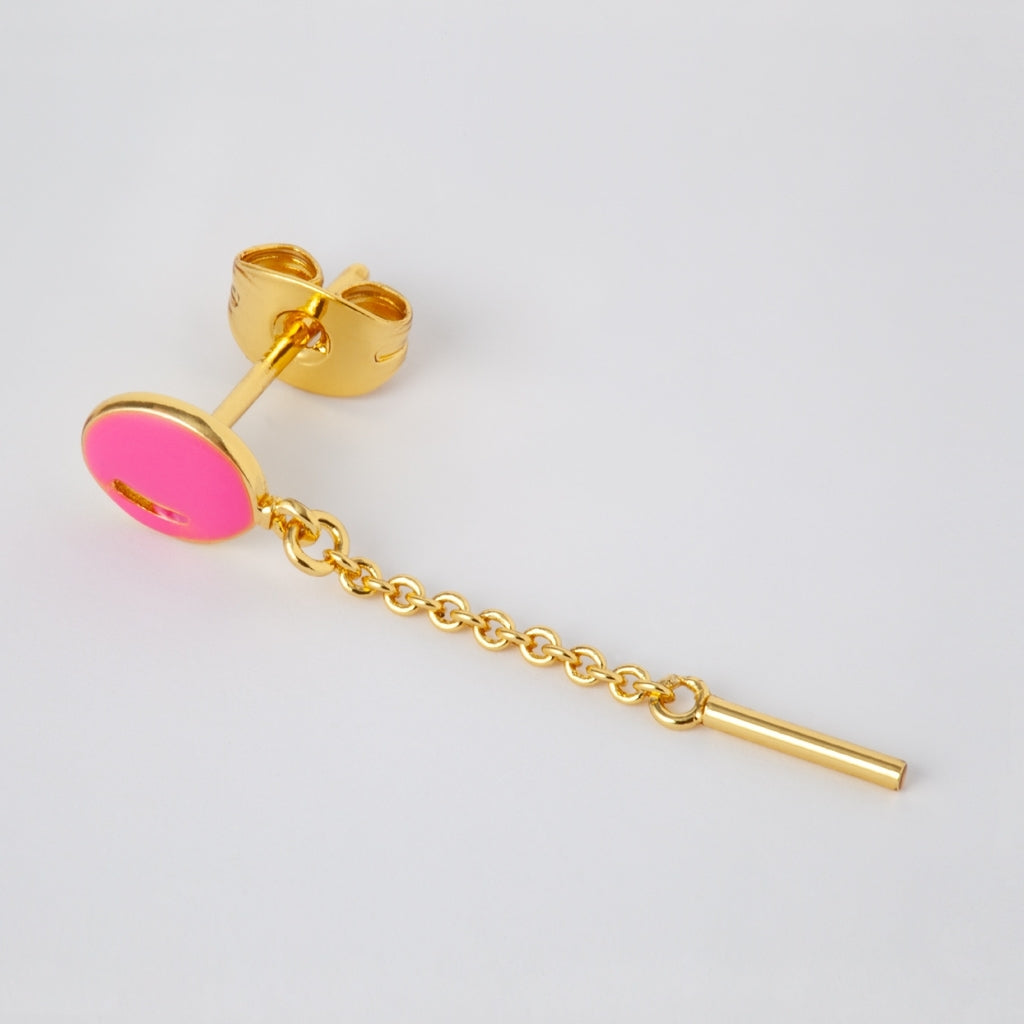 LULU Copenhagen Balloon earring 1 pcs gold plated Ear stud, 1 pcs Pink