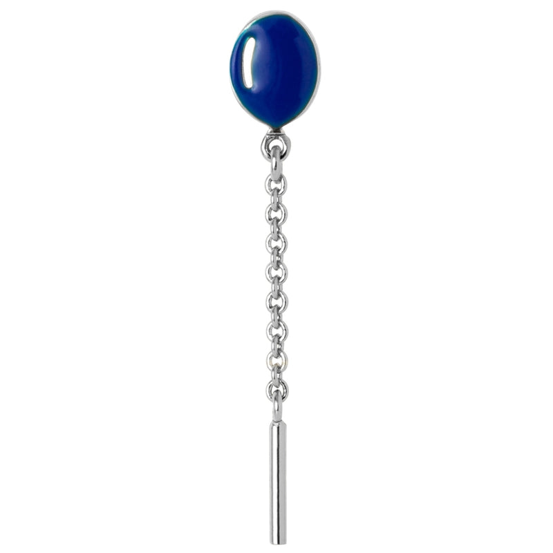LULU Copenhagen Balloon 1 pcs silver plated Ear stud, 1 pcs Dazzling Blue