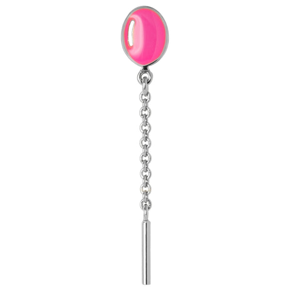 LULU Copenhagen Balloon 1 pcs silver plated Ear stud, 1 pcs Pink