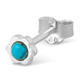 Blomst 1 pcs silver - Turquoise