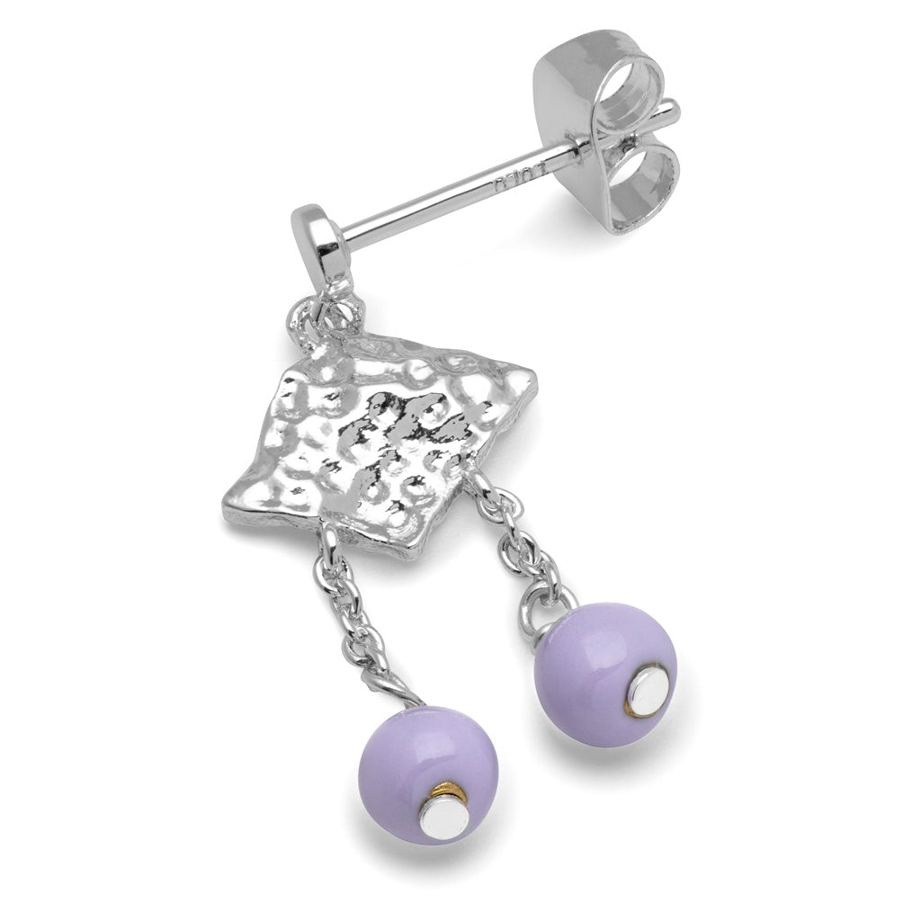 LULU Copenhagen Boheme Purple earring 1 pcs silver plated Ear stud, 1 pcs Purple