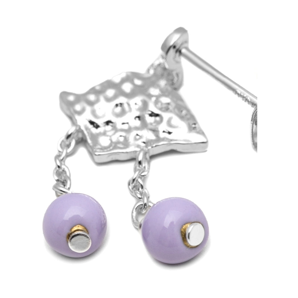 LULU Copenhagen Boheme Purple earring 1 pcs silver plated Ear stud, 1 pcs Purple