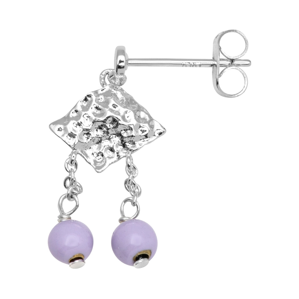 LULU Copenhagen Boheme Purple earring 1 pcs silver plated Ear stud, 1 pcs Purple