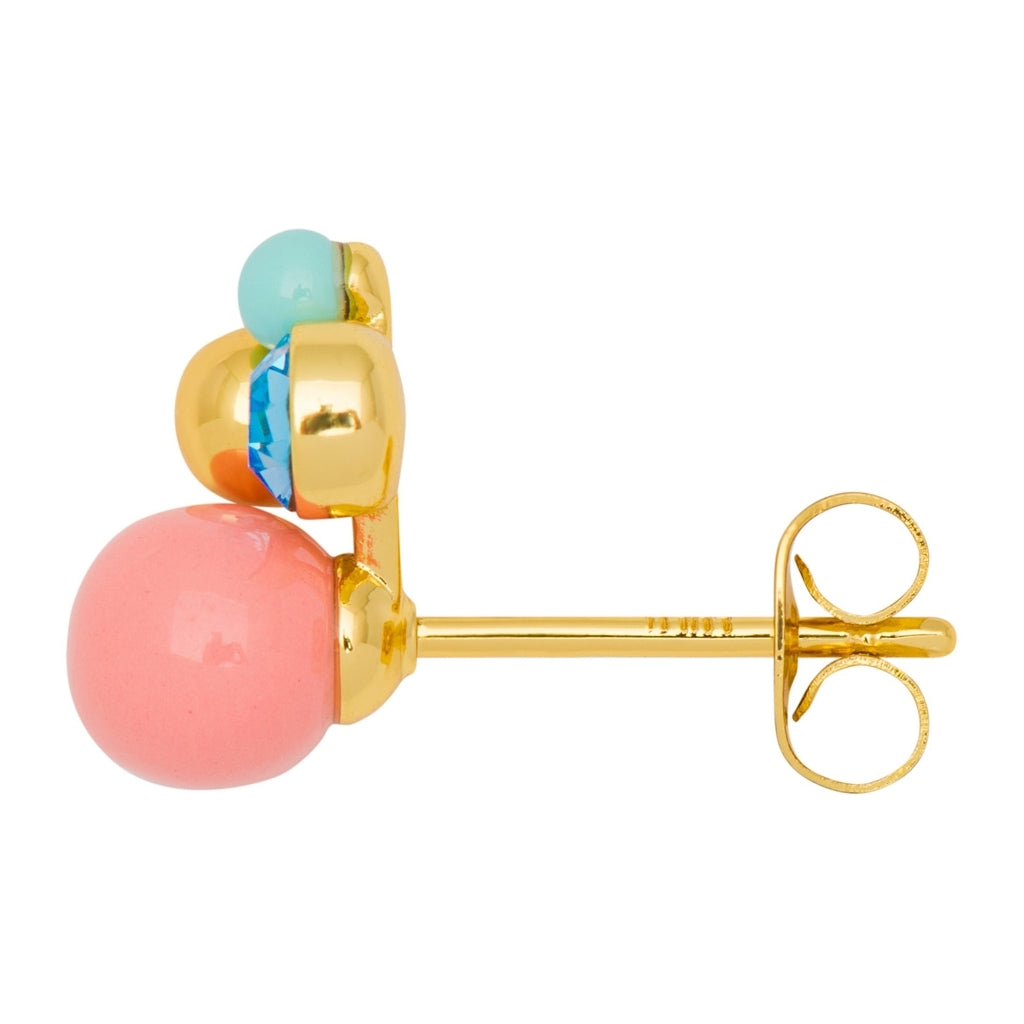 LULU Copenhagen Bouquet Burnt Coral earring 1 pcs Ear stud, 1 pcs Gold plated