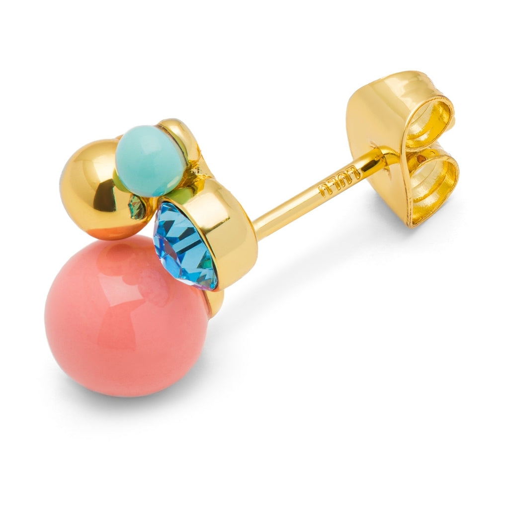 LULU Copenhagen Bouquet Burnt Coral earring 1 pcs Ear stud, 1 pcs Gold plated