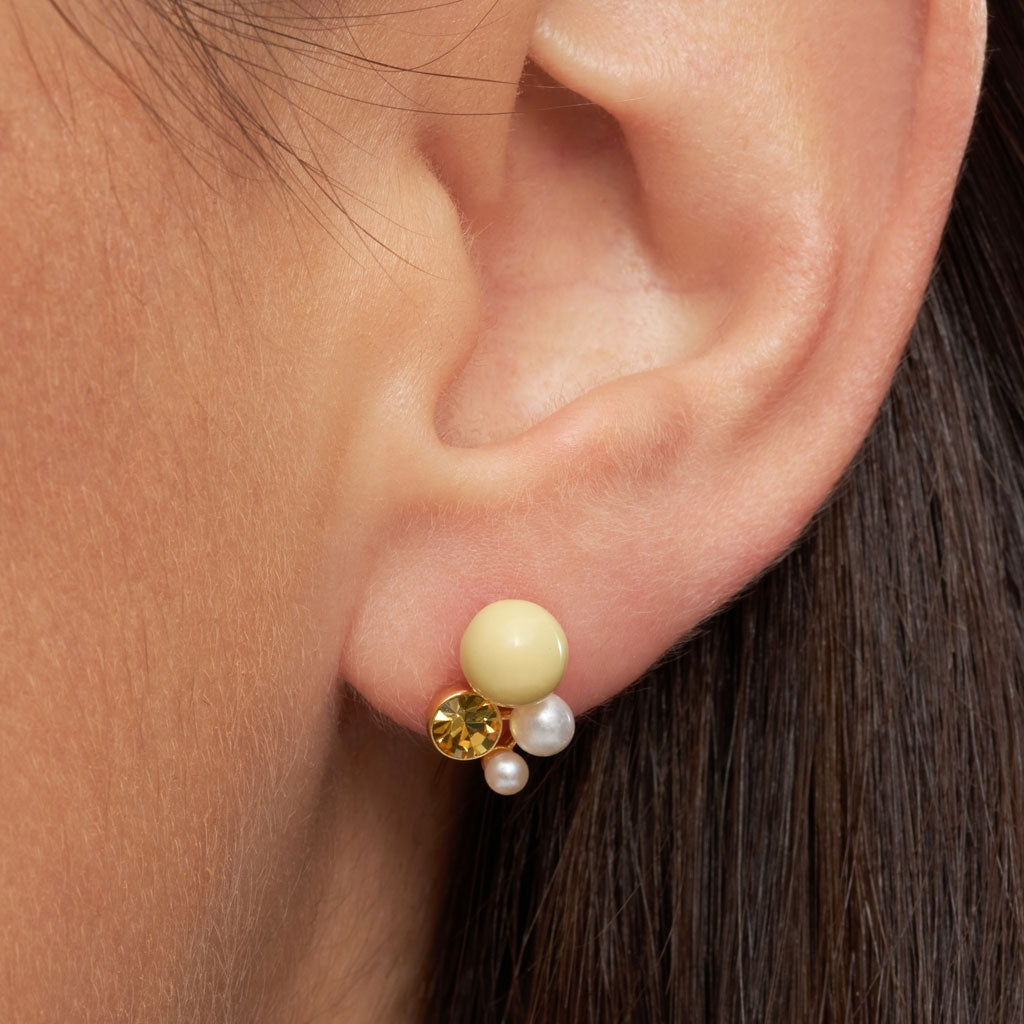 LULU Copenhagen Bouquet Lemon earring 1 pcs Ear stud, 1 pcs Gold plated