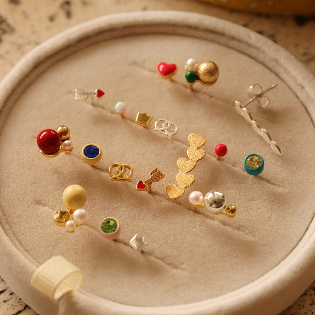 LULU Copenhagen Bouquet Lemon earring 1 pcs Ear stud, 1 pcs Gold plated