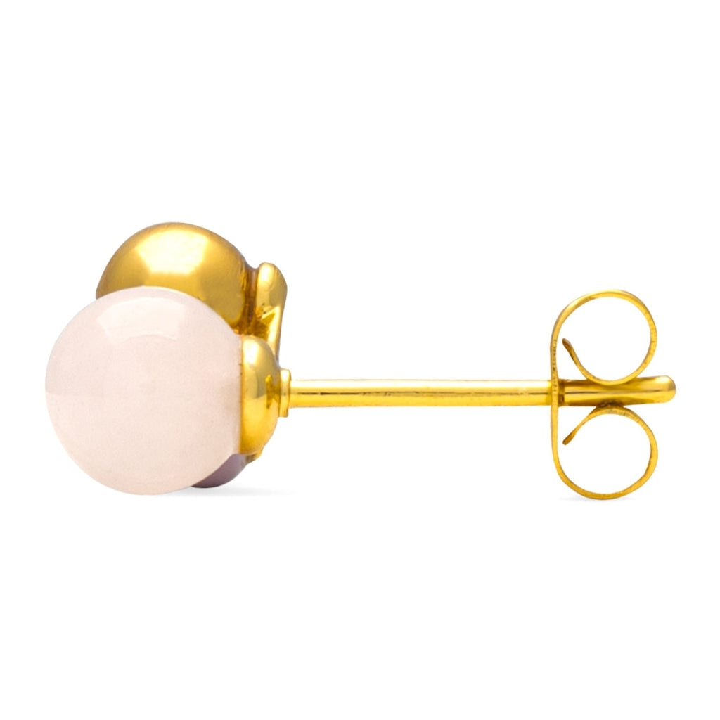 LULU Copenhagen Bouquet Rose Quartz earring 1 pcs Ear stud, 1 pcs Gold plated