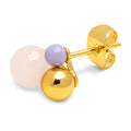 Bouquet Rose Quartz earring 1 pcs - Gold plated