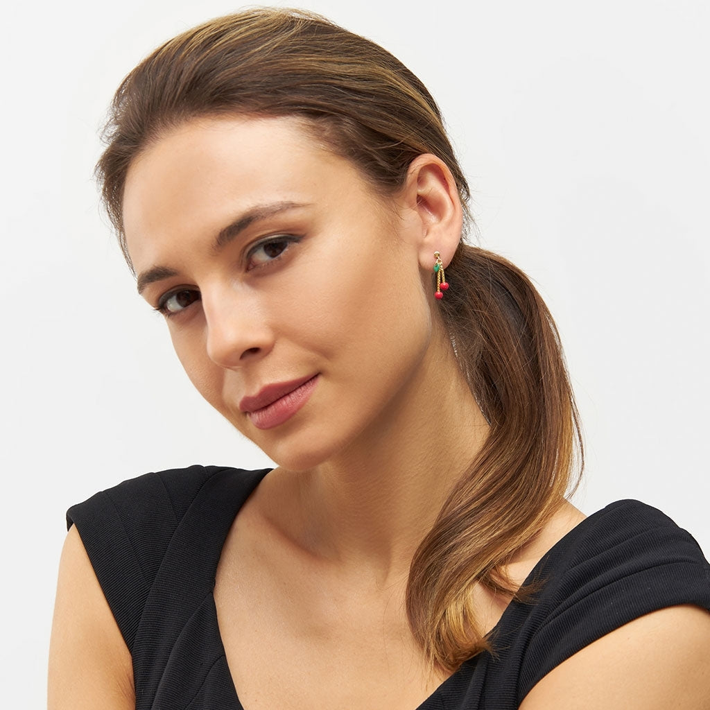 LULU Copenhagen Cherry earring 1 pcs Ear stud, 1 pcs Ruby Red