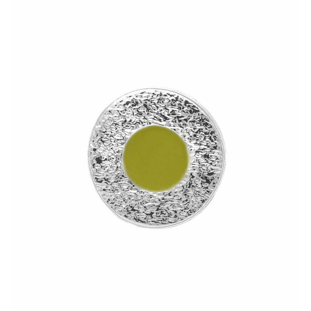 LULU Copenhagen Circle earring 1 pcs - silver plated Ear stud, 1 pcs Willow Green