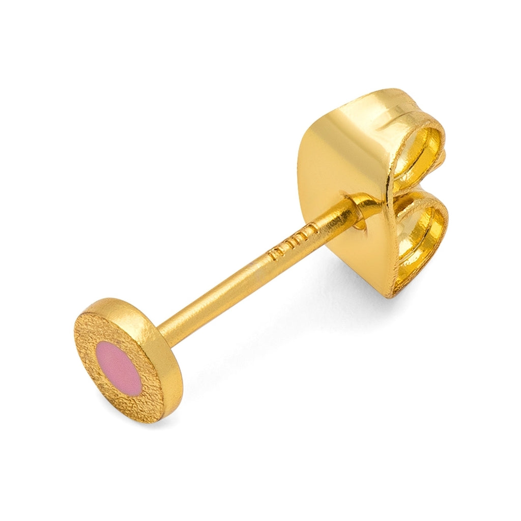 LULU Copenhagen Circle earring 1 pcs - gold plated Ear stud, 1 pcs Pink
