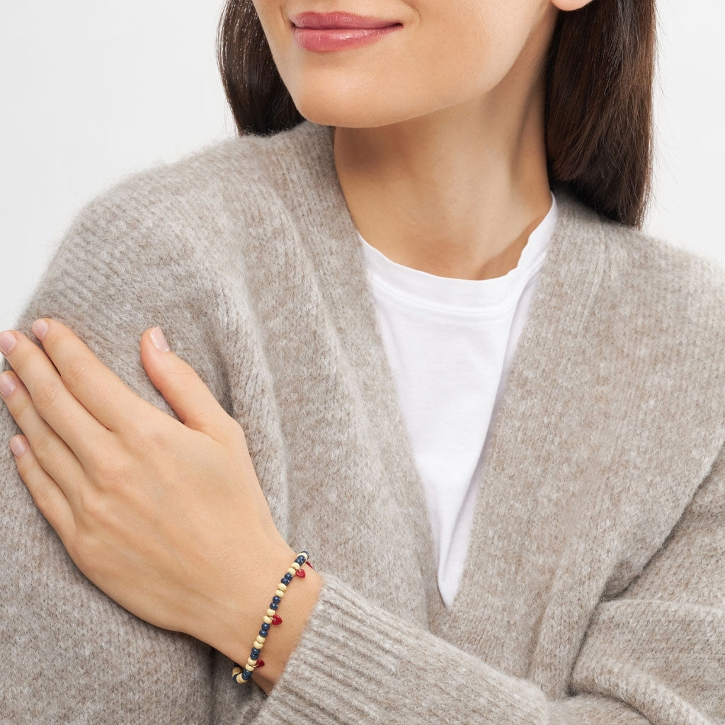 LULU Copenhagen Color Ball Heart Bracelet Bracelets Soft Yellow/Retro Dark Blue