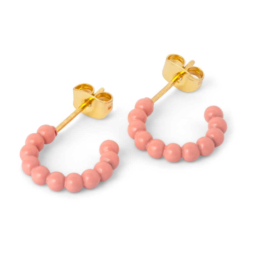 LULU Copenhagen Color Ball Hoops - Small - Pair Hoops Burnt Coral