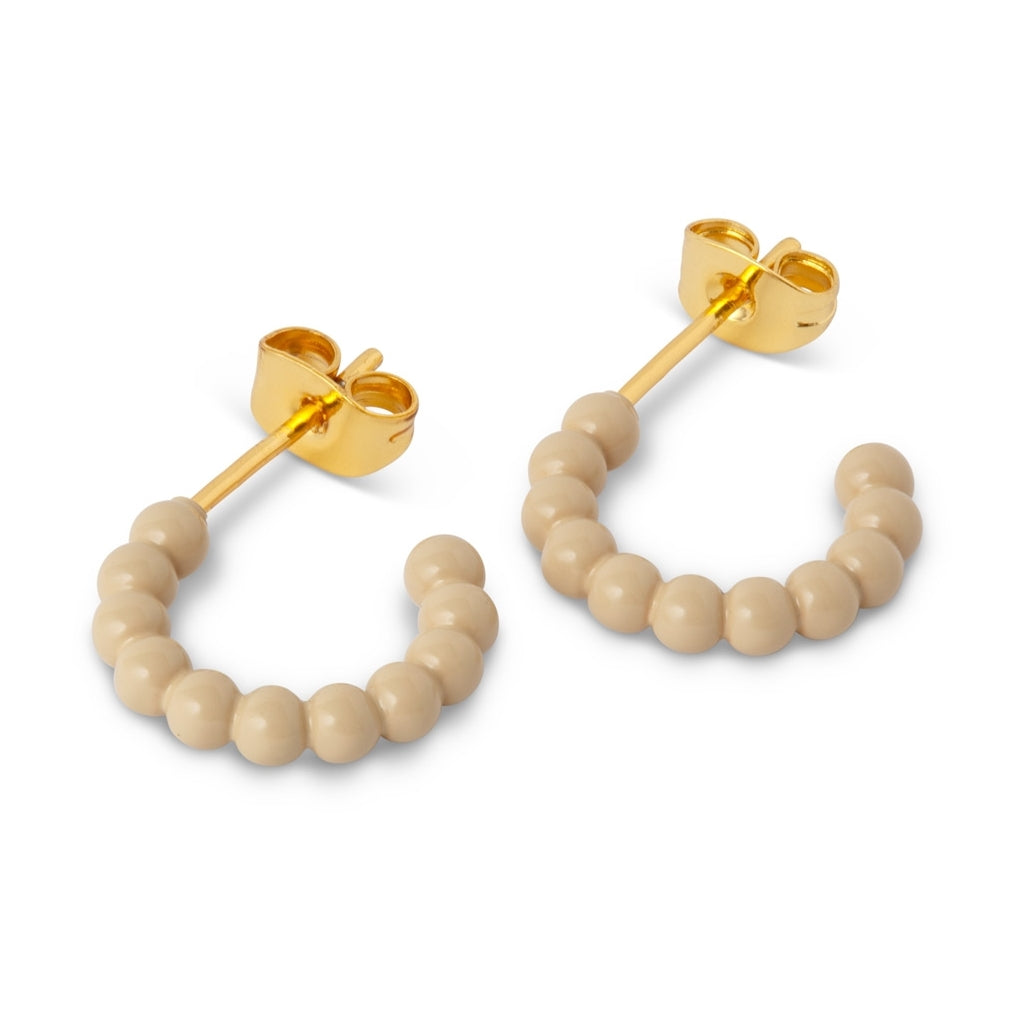 LULU Copenhagen Color Ball Hoops - Small - Pair Hoops Buttercream