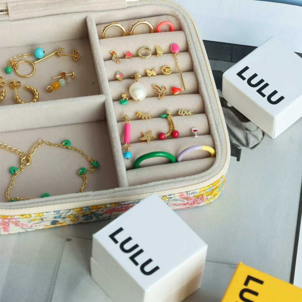 LULU Copenhagen Color Ball Hoops Small pair Hoops Gold plated