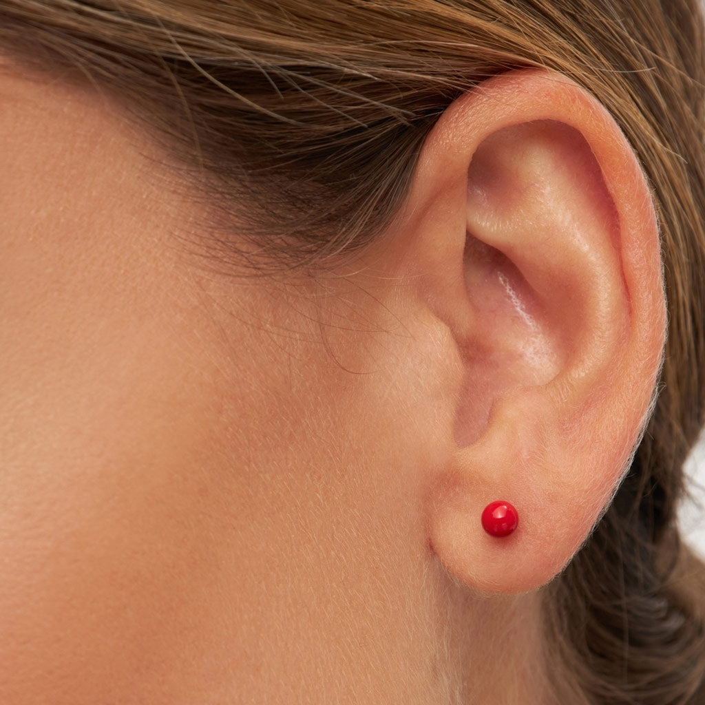 LULU Copenhagen Color Ball Medium earring 1 pcs Ear stud, 1 pcs Passion Red