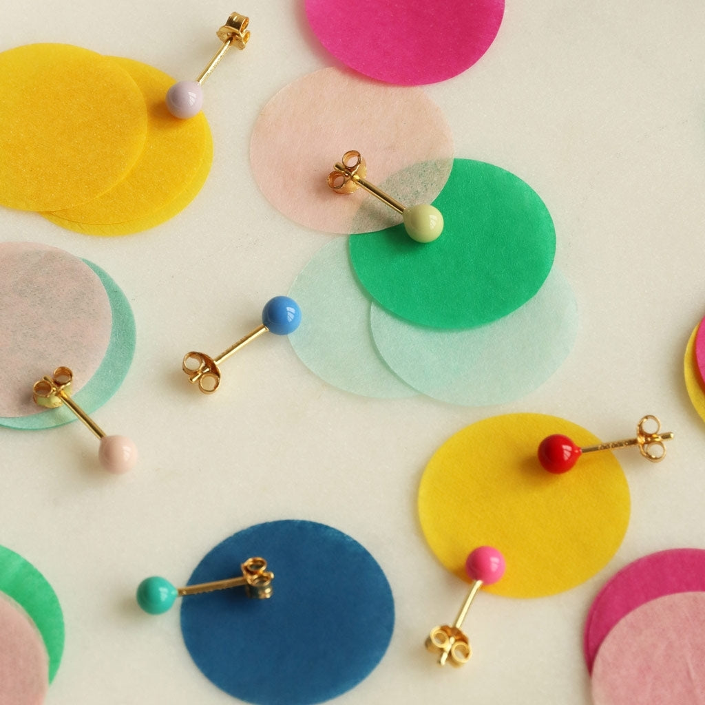 LULU Copenhagen Color Ball Medium earring 1 pcs Ear stud, 1 pcs Blue