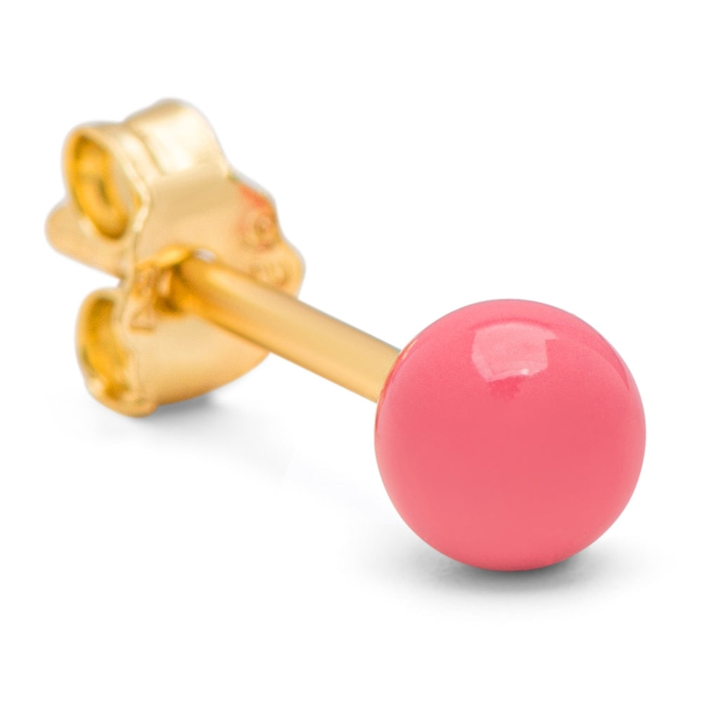 LULU Copenhagen Color Ball Medium earring 1 pcs Ear stud, 1 pcs Pink Coral