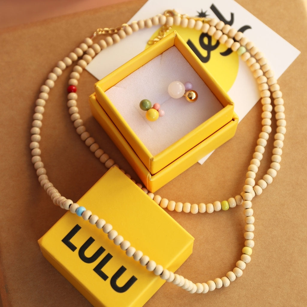 LULU Copenhagen Color Ball Necklace long Necklaces Buttercream/Multi