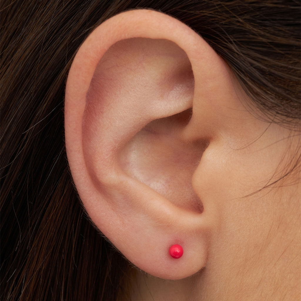LULU Copenhagen Color Ball earring 1 pcs Ear stud, 1 pcs Hot Coral