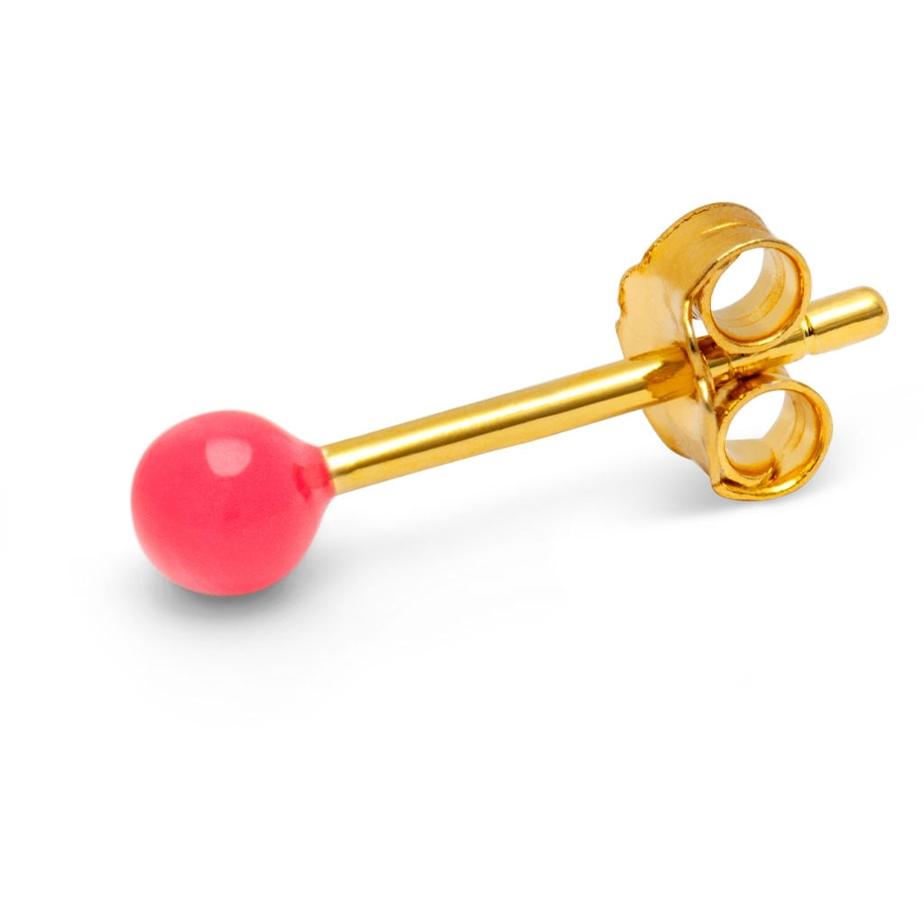 LULU Copenhagen Color Ball earring 1 pcs Ear stud, 1 pcs Hot Coral