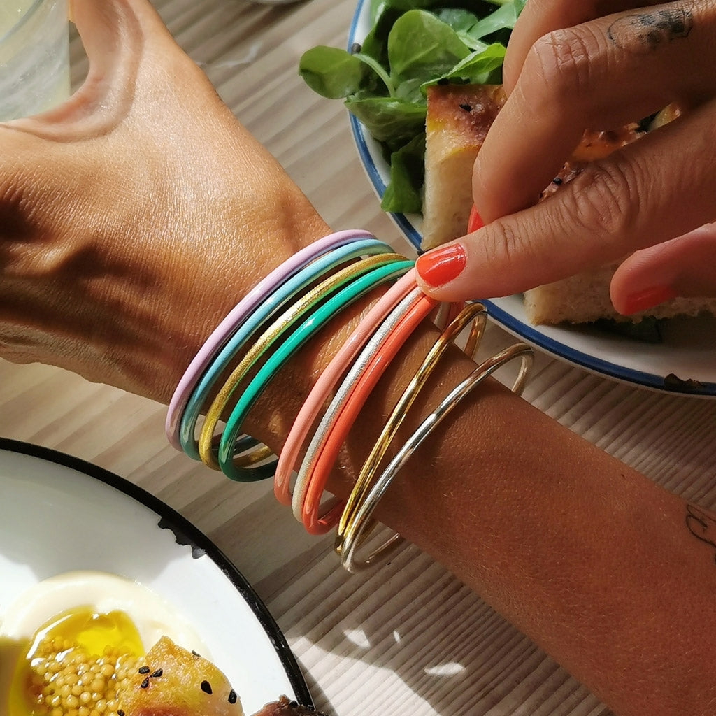 LULU Copenhagen Color Bangle Shiny Bracelets Silver Plated