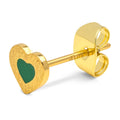 Color Heart 1 pcs gold plated - Green
