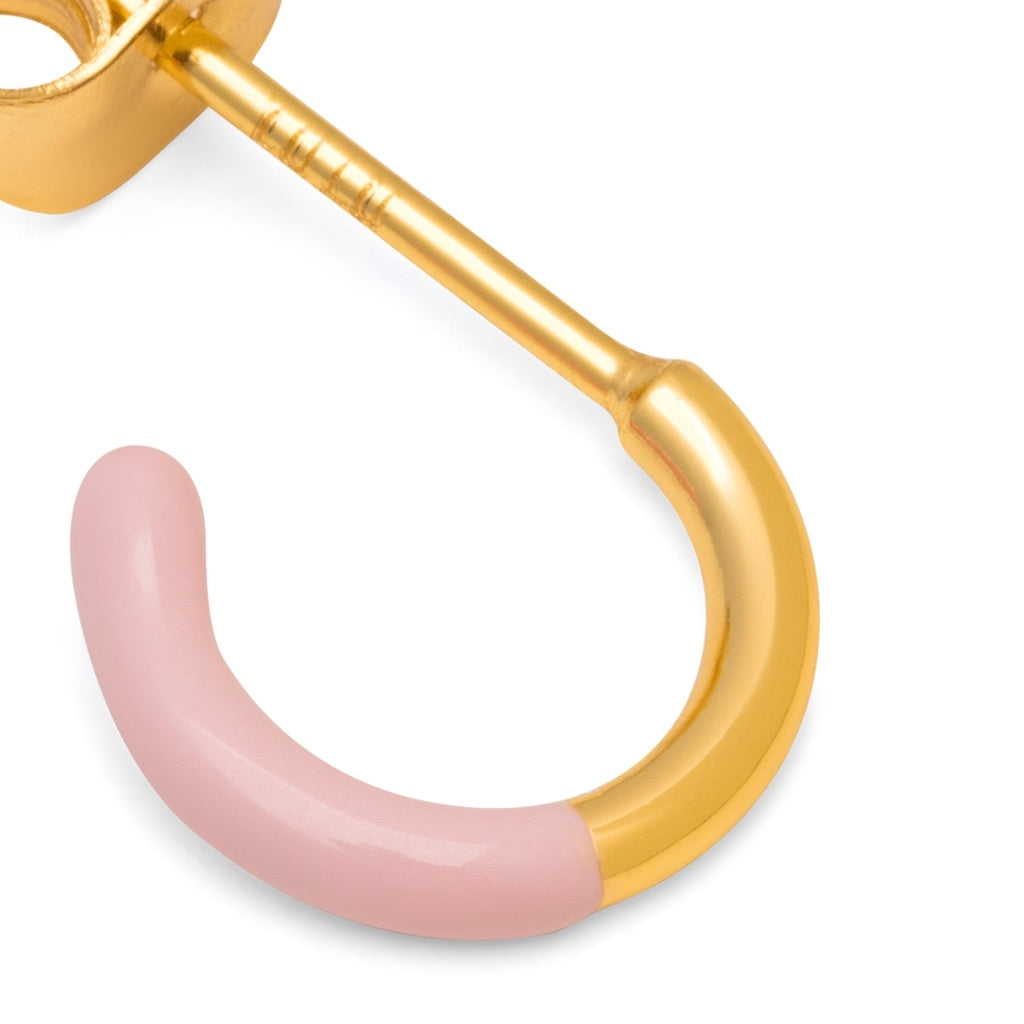 LULU Copenhagen Color Hoop Half Dip 1 pcs gold plated Hoops Light Pink
