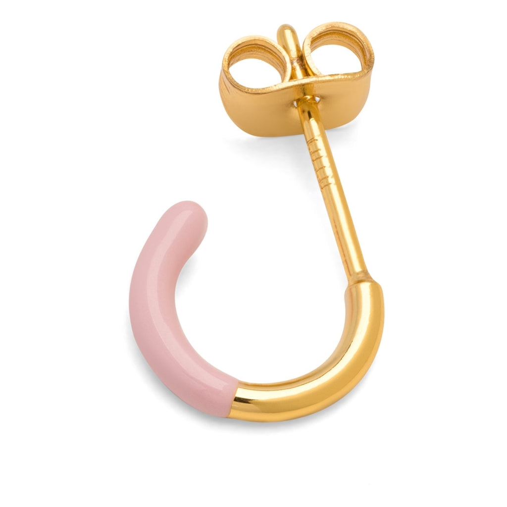 LULU Copenhagen Color Hoop Half Dip 1 pcs gold plated Hoops Light Pink