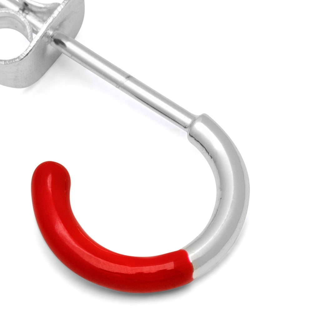LULU Copenhagen Color Hoop Half Dip 1 pcs silver plated Hoops Passion Red