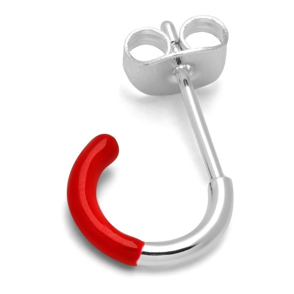 LULU Copenhagen Color Hoop Half Dip 1 pcs silver plated Hoops Passion Red