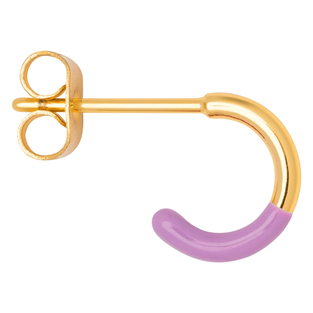 LULU Copenhagen Color Hoop Half Dip 1 pcs gold plated Hoops Warm Purple
