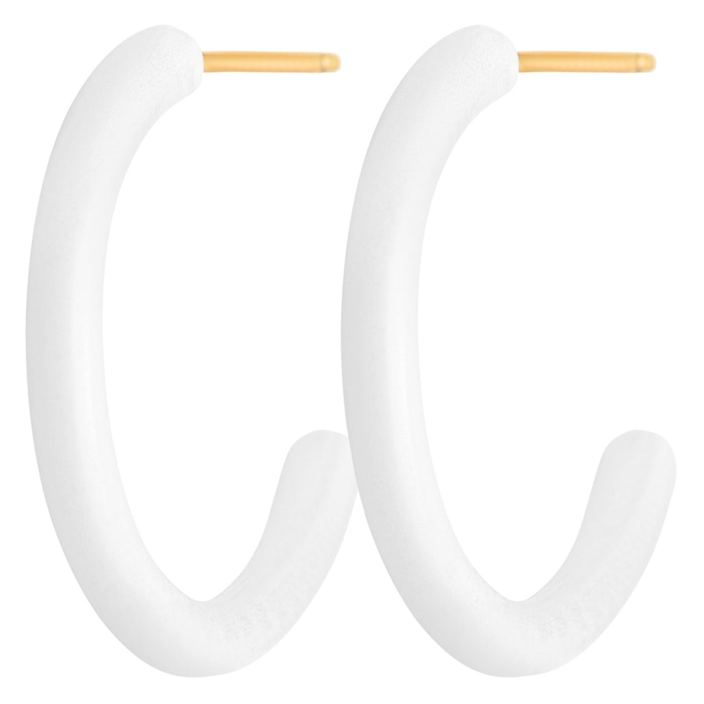 LULU Copenhagen Color Hoops Medium pair Hoops White
