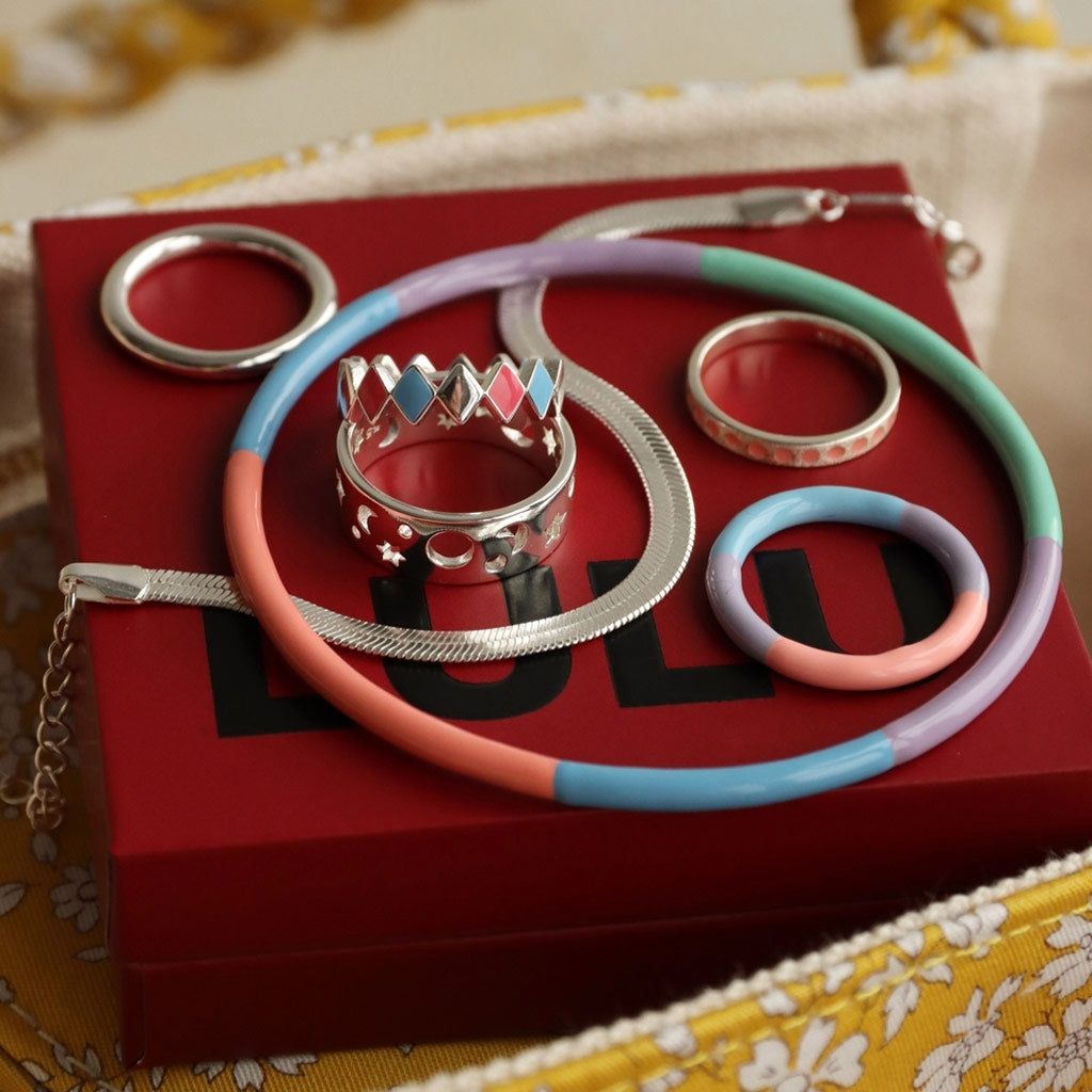 LULU Copenhagen Color Ring shiny Rings Silver
