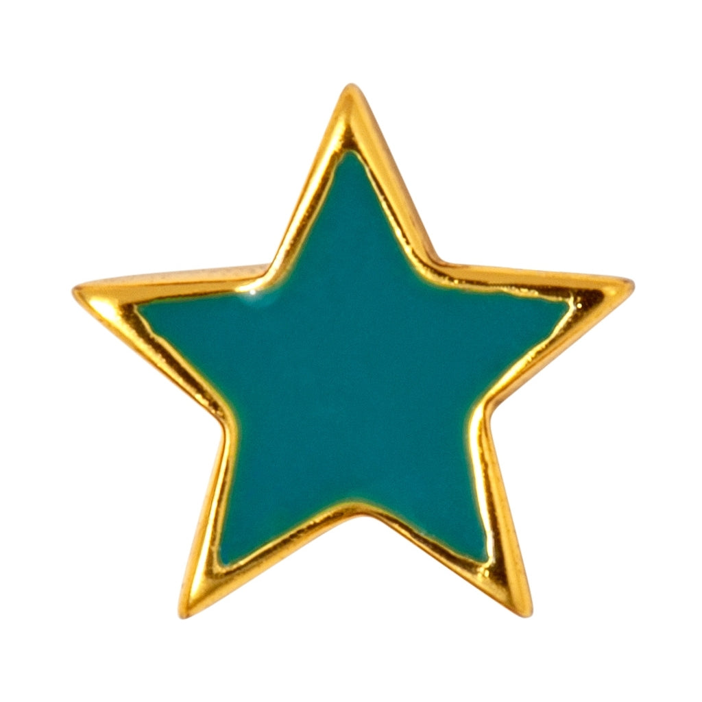 LULU Copenhagen Color Star earring 1 pcs gold plated Ear stud, 1 pcs Petrol